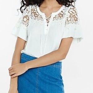 Express Lace up crochet top